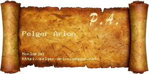 Pelger Arion névjegykártya